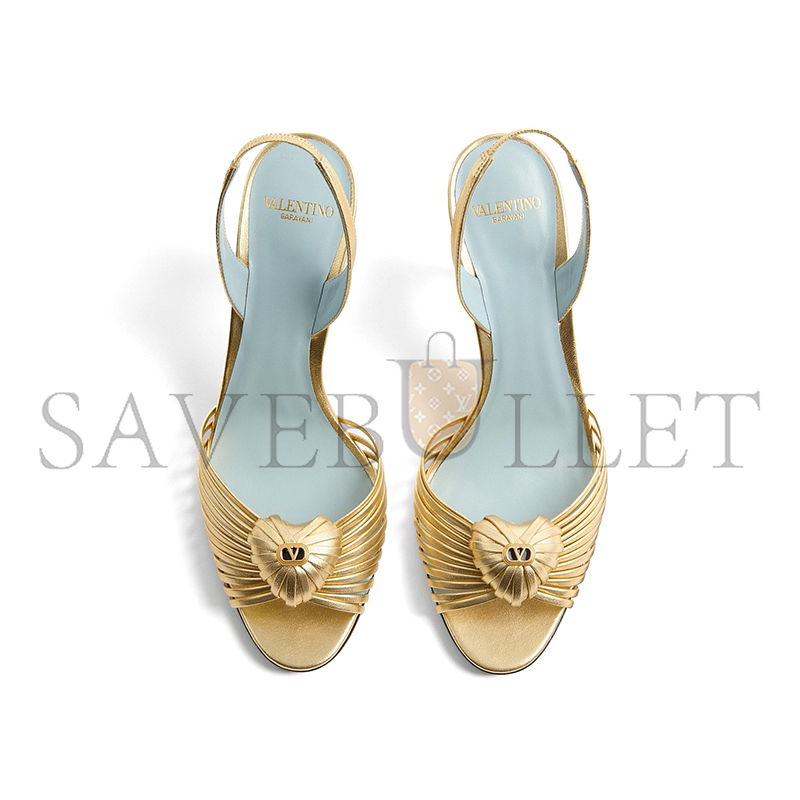 VALENTINO COEUR ROYAL METALLIC SANDAL 85MM 7W2S0LU8RUR